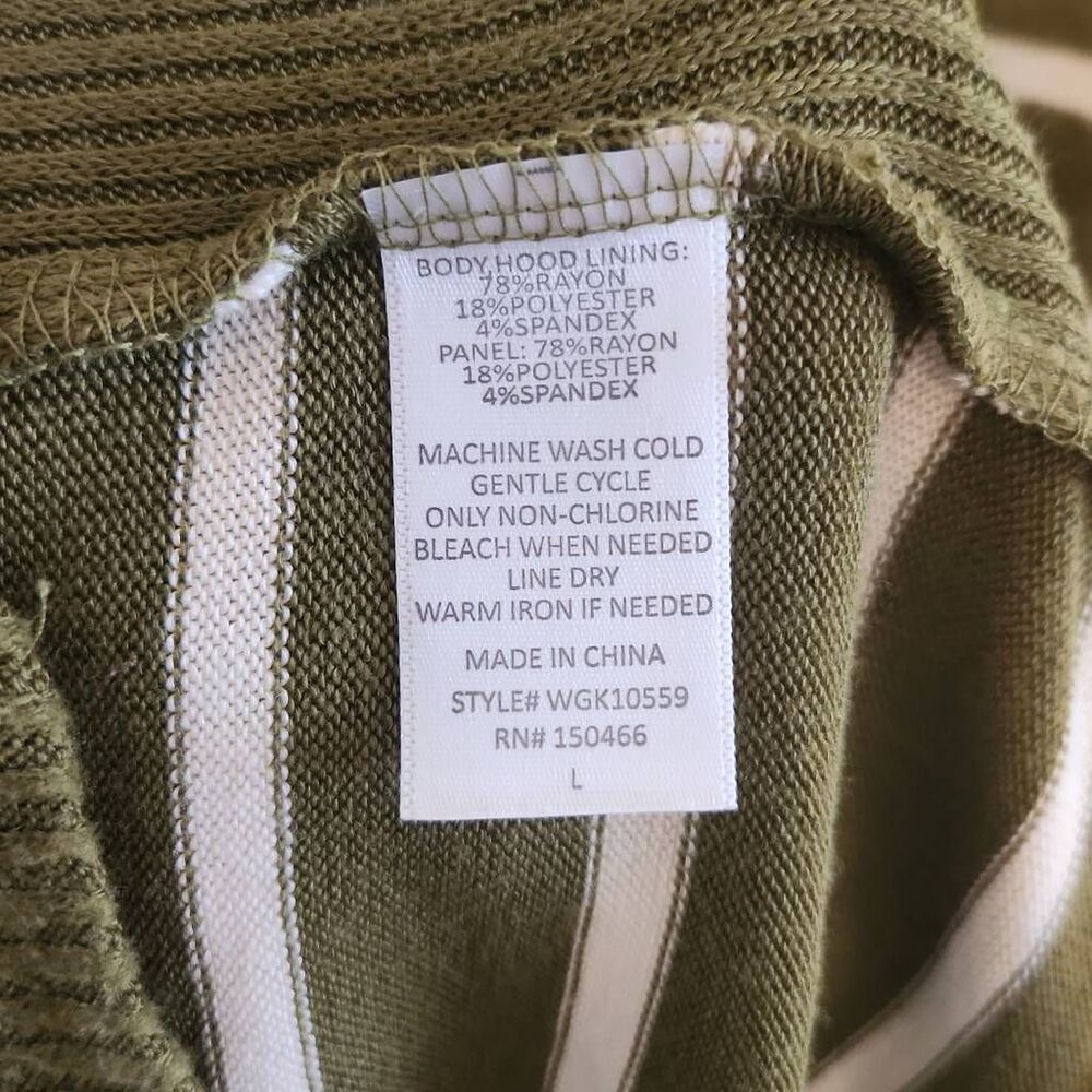 Market & Spruce Blakely Zip Up Hooded Brushed Knit Sweatshirt Green L - Picture 3 of 4